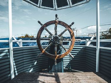 A ship wheel